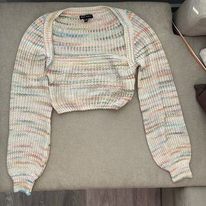 Lane 201 cropped sweater multicolor